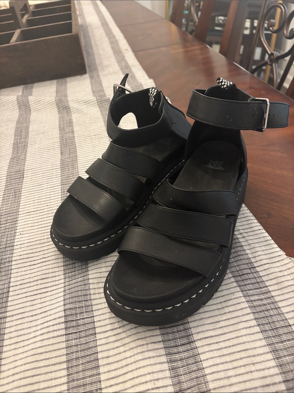 wild fable Black Strappy Platform Sandals